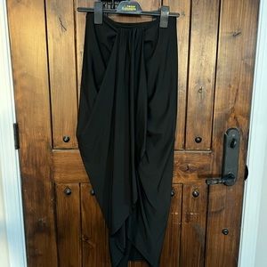 Hi/Low faux satin skirt